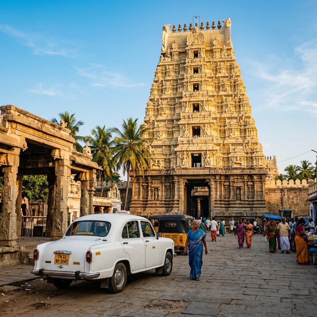 Ancient temple in Kanchipuram temple town